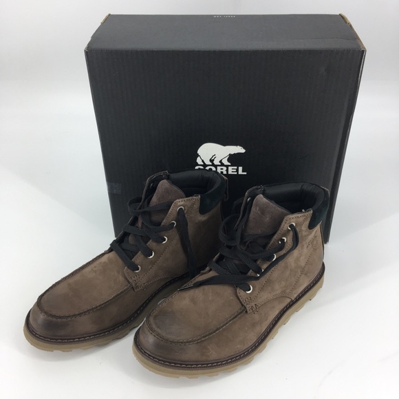 sorel men's madson moc toe waterproof casual boots